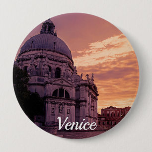 Sunset over Basilica in Venice Button