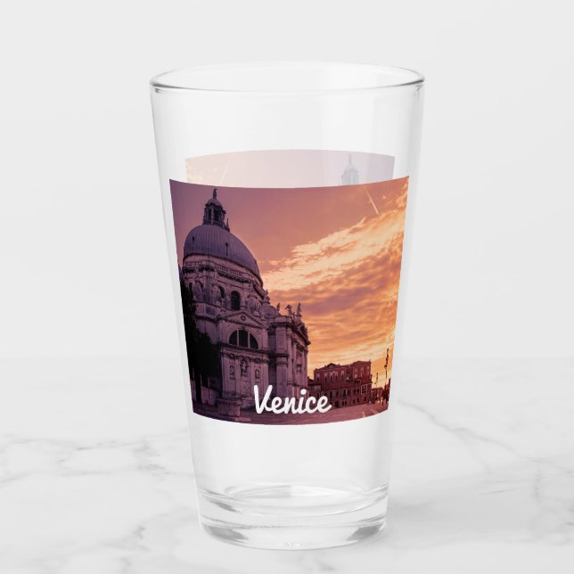 Sunset over Basilica in Venice Glass (Front)