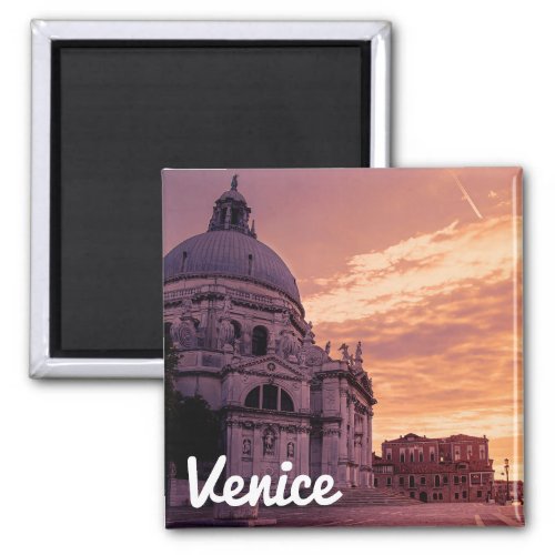 Sunset over Basilica in Venice Magnet