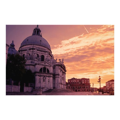 Sunset over Basilica in Venice Photo Print