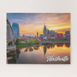 Sunset Over Beautiful Nashville, Tennessee, USA Jigsaw Puzzle