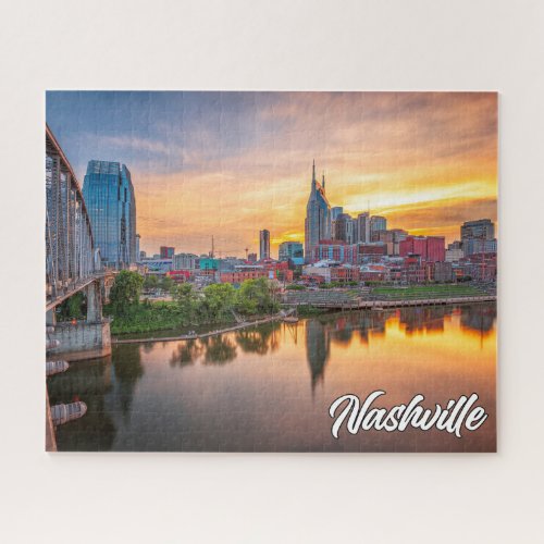 Sunset Over Beautiful Nashville Tennessee USA Jigsaw Puzzle