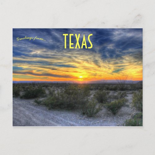 Sunset Over Big Bend National Park Texas USA Postcard