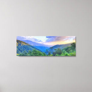 sunset over blue ridge mountains canvas print