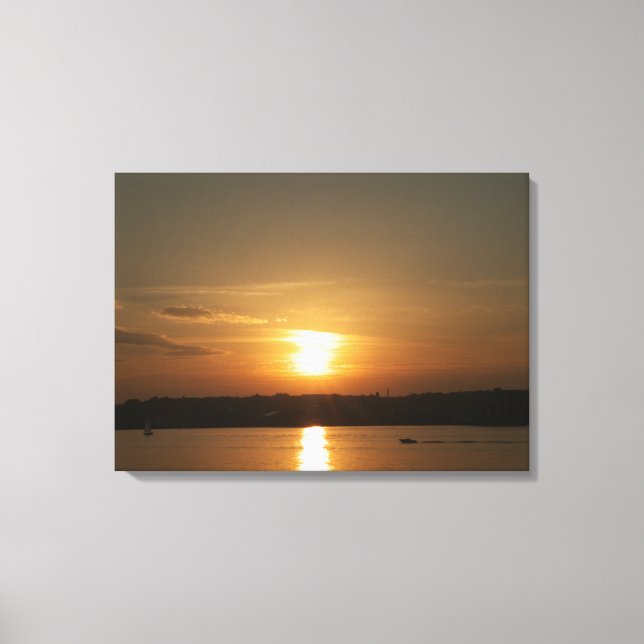 Sunset over Cardiff Bay Canvas Print (Front)