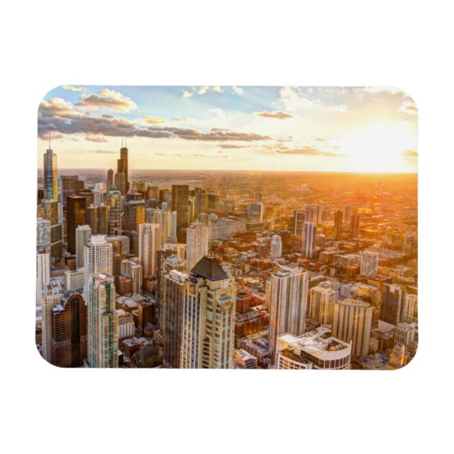 Sunset Over Chicago Magnet (Horizontal)