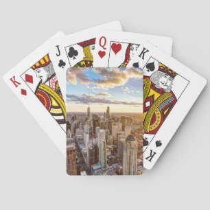 Sunset Over Chicago Poker Cards