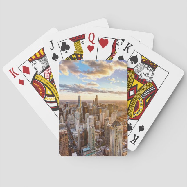 Sunset Over Chicago Poker Cards (Back)
