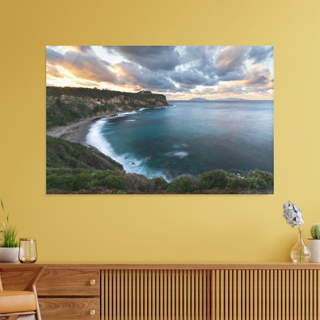 Sunset Over Cliffs, a stunning Canvas Print (Insitu(LivingRoom))