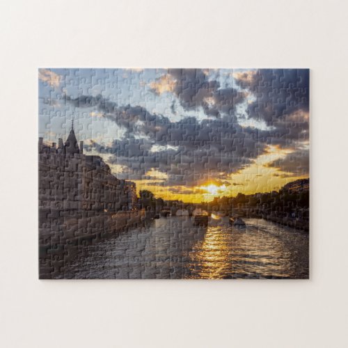 Sunset over Conciergerie _ Paris France Jigsaw Puzzle