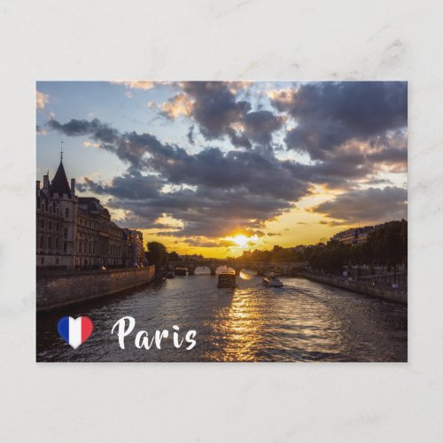 Sunset over Conciergerie _ Paris France Postcard
