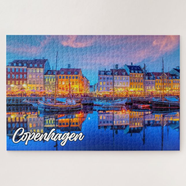 Sunset Over Copenhagen, Denmark Jigsaw Puzzle (Horizontal)