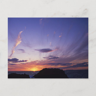 Sunset over Cornwall's Atlantic Ocean Postcard