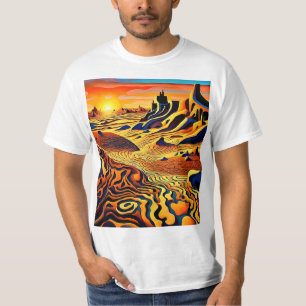 Sunset over Desert Landscape 6 T-Shirt