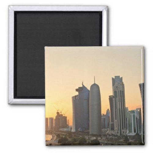 Sunset over Doha Qatar magnet