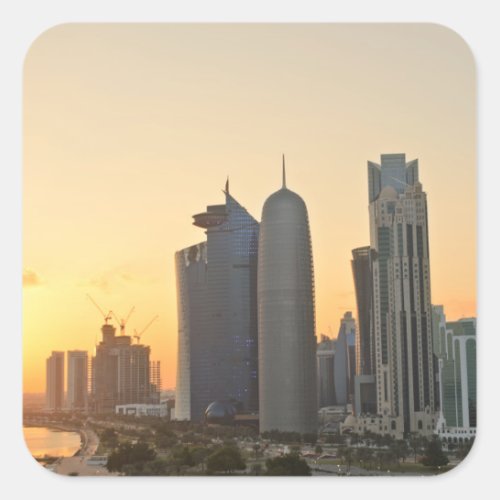 Sunset over Doha Qatar sticker