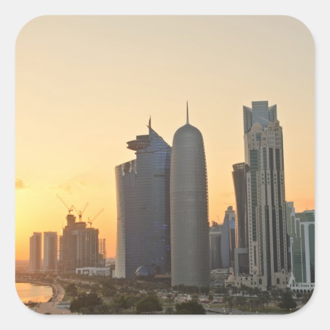 Sunset over Doha, Qatar sticker (Front)