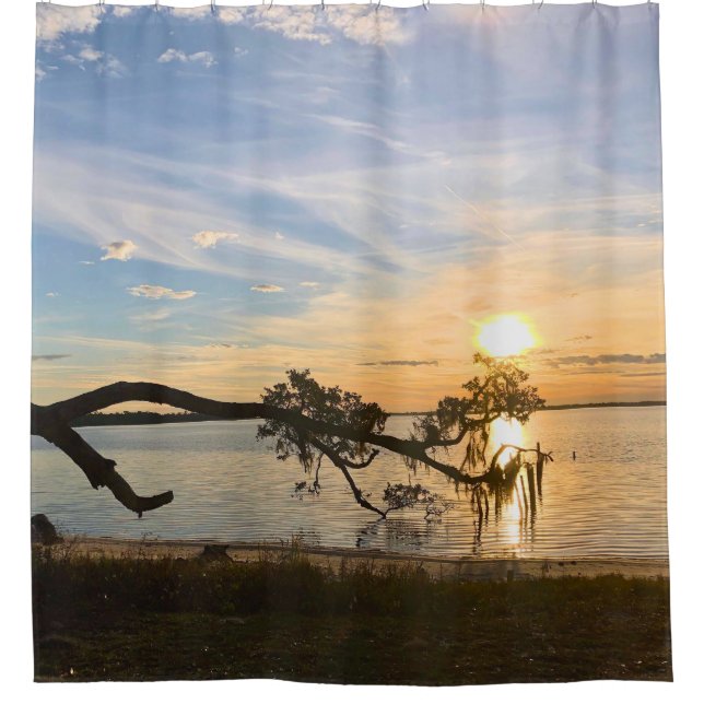 Sunset Over East Bay Shower Curtain (Front)