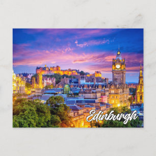 Sunset Over Edinburgh, Scotland Postcard