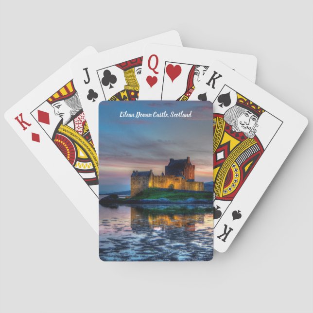 Sunset over Eilean Donan Castle, Scotland Poker Cards (Back)