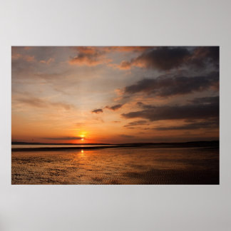 Sunset over England's south coast Poster