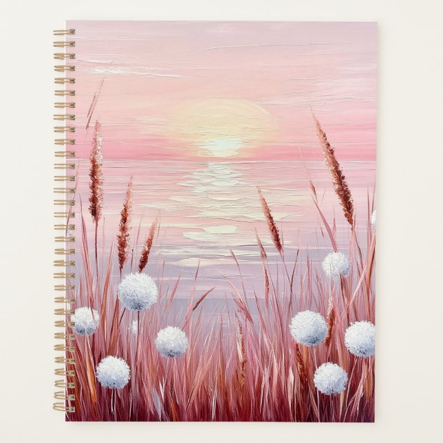 Sunset Over Field of Dandelions Planner (Front)
