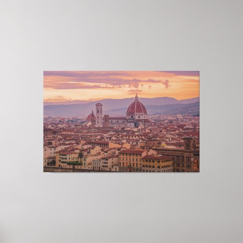 Sunset over Florence Italy Canvas Print