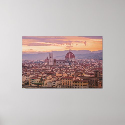 Sunset over Florence Italy Canvas Print