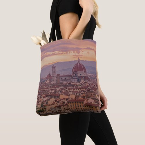 Sunset over Florence Italy Tote Bag