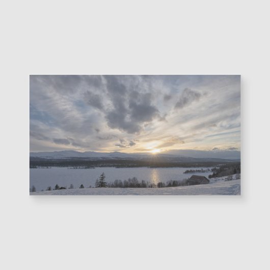 Sunset over frozen lake (Front)