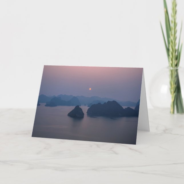 Sunset over Halong Bay - Vietnam, Asia Card (Front)