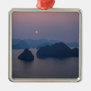 Sunset over Halong Bay - Vietnam, Asia Metal Ornament