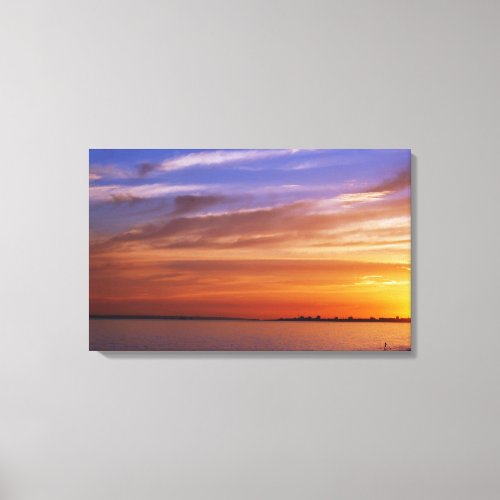 Sunset over Hayling Island Canvas Print