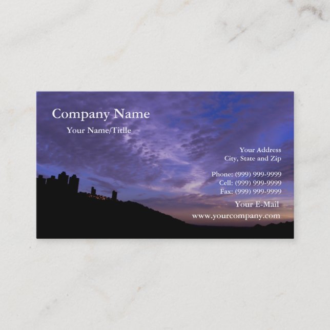 Sunset Over Hill Business Card (Front)