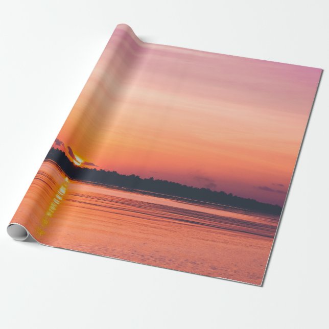 SUNSET OVER HORIZON WRAPPING PAPER (Unrolled)