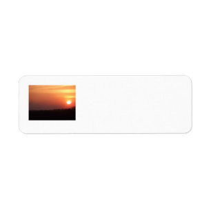 Sunset over Iowa fields Label