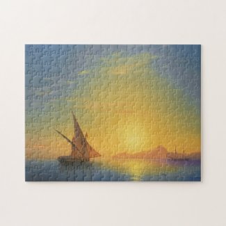 Sunset over Ischia Ivan Aivazovsky vibrant sea Jigsaw Puzzle