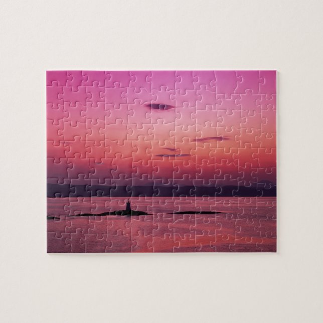 Sunset over Isle of Skye, from Mallaig, Jigsaw Puzzle (Horizontal)