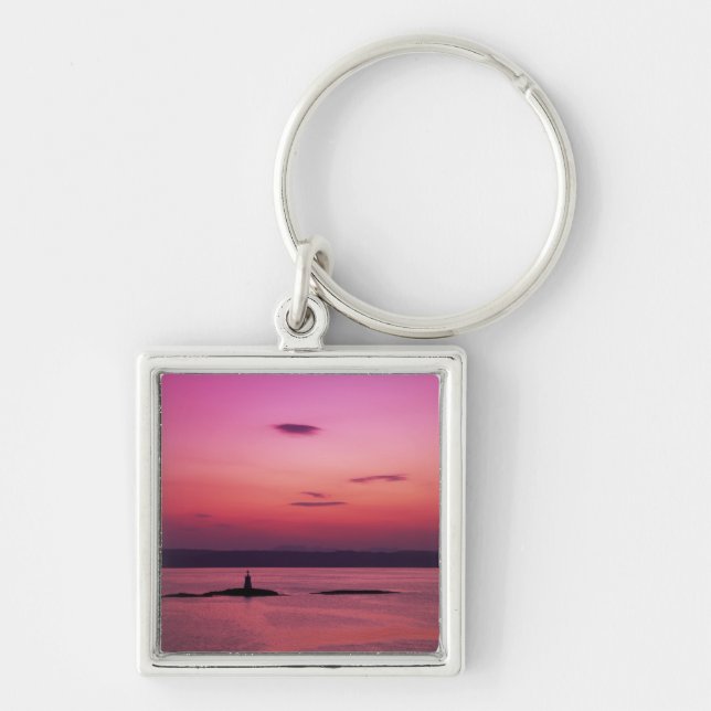 Sunset over Isle of Skye, from Mallaig, Keychain (Front)
