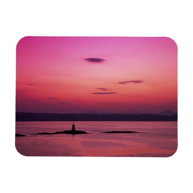 Sunset over Isle of Skye, from Mallaig, Magnet (Horizontal)