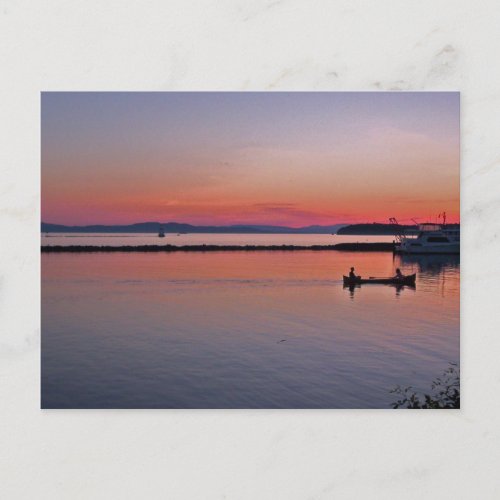 Sunset over Lake Champlain Postcard