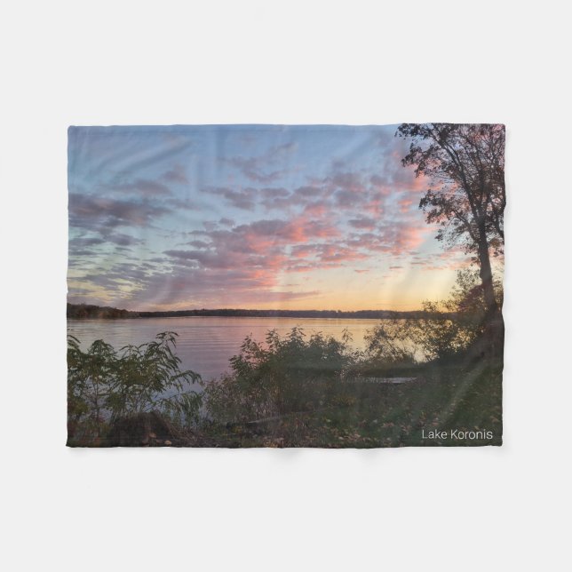 Sunset Over Lake Koronis Fleece Blanket (Front (Horizontal))