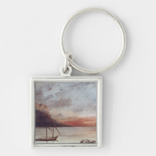 Sunset over Lake Leman, 1874 Keychain