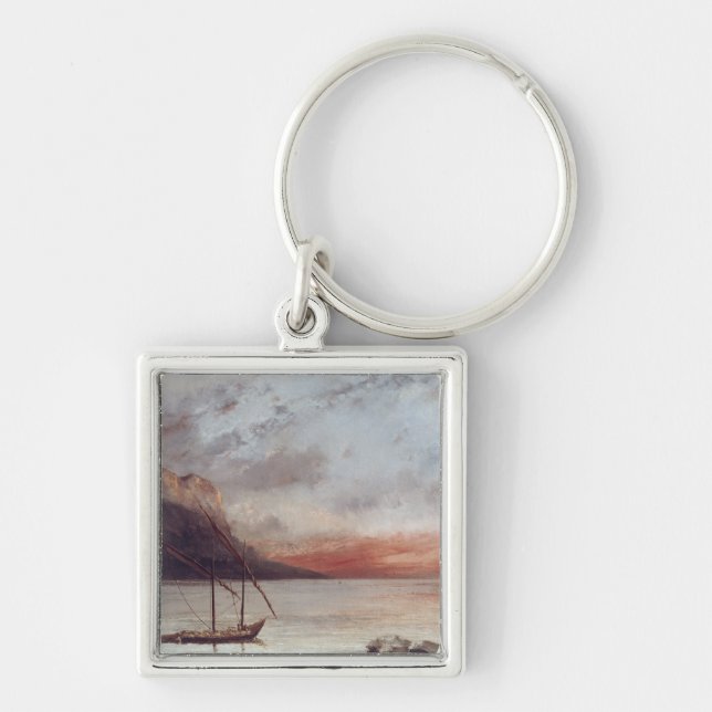 Sunset over Lake Leman, 1874 Keychain (Front)
