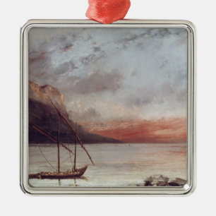 Sunset over Lake Leman, 1874 Metal Ornament