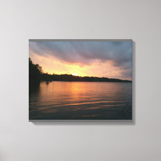 Sunset Over Lake Marion - B&W Canvas Print