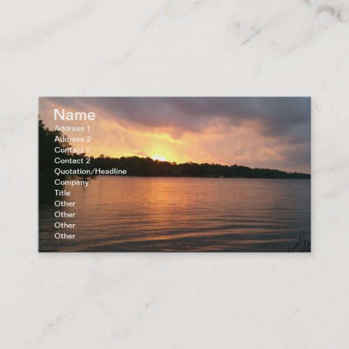 Sunset Over Lake Marion - Business Card