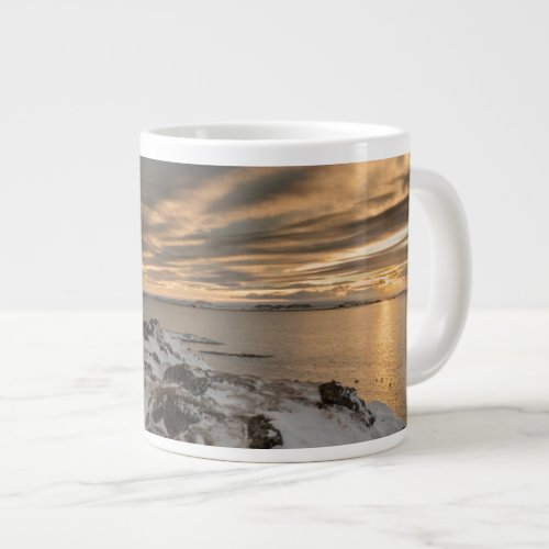 Sunset over lake Myvatn Iceland Large Coffee Mug