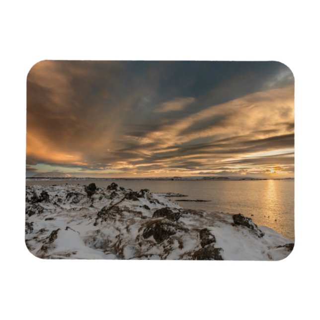 Sunset over lake Myvatn, Iceland Magnet (Horizontal)