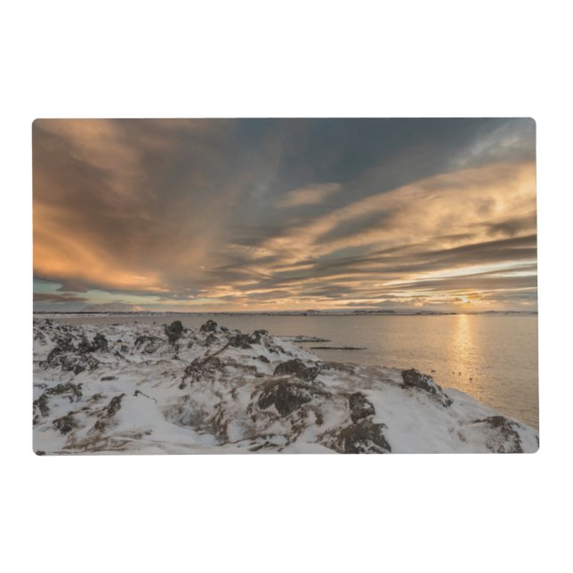 Sunset over lake Myvatn, Iceland Placemat (Front)